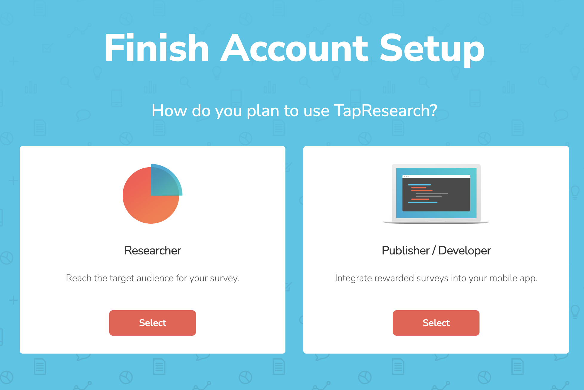 Finish account setup